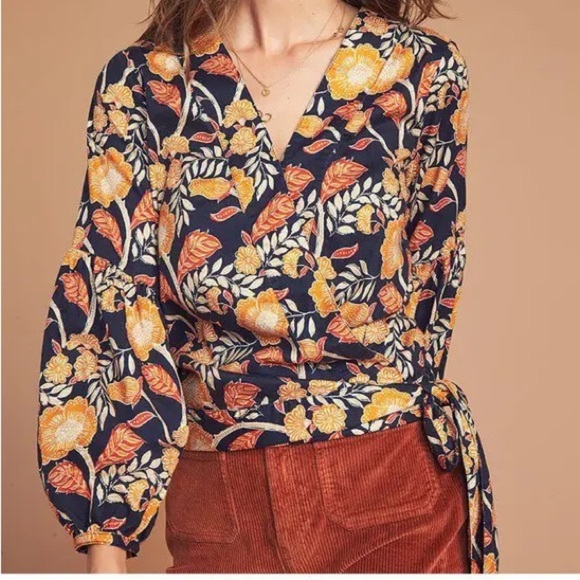 FAHERTY Seraphina Wrap Blouse Small - Picture 1 of 6